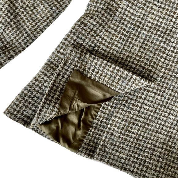 J. Crew Collection Irish Wool Houndstooth Moore Blazer Green Gray Tweed 2 - Picture 15 of 16